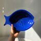 Set of 2 blue fish dishes. Hollow ceramic serving dishes