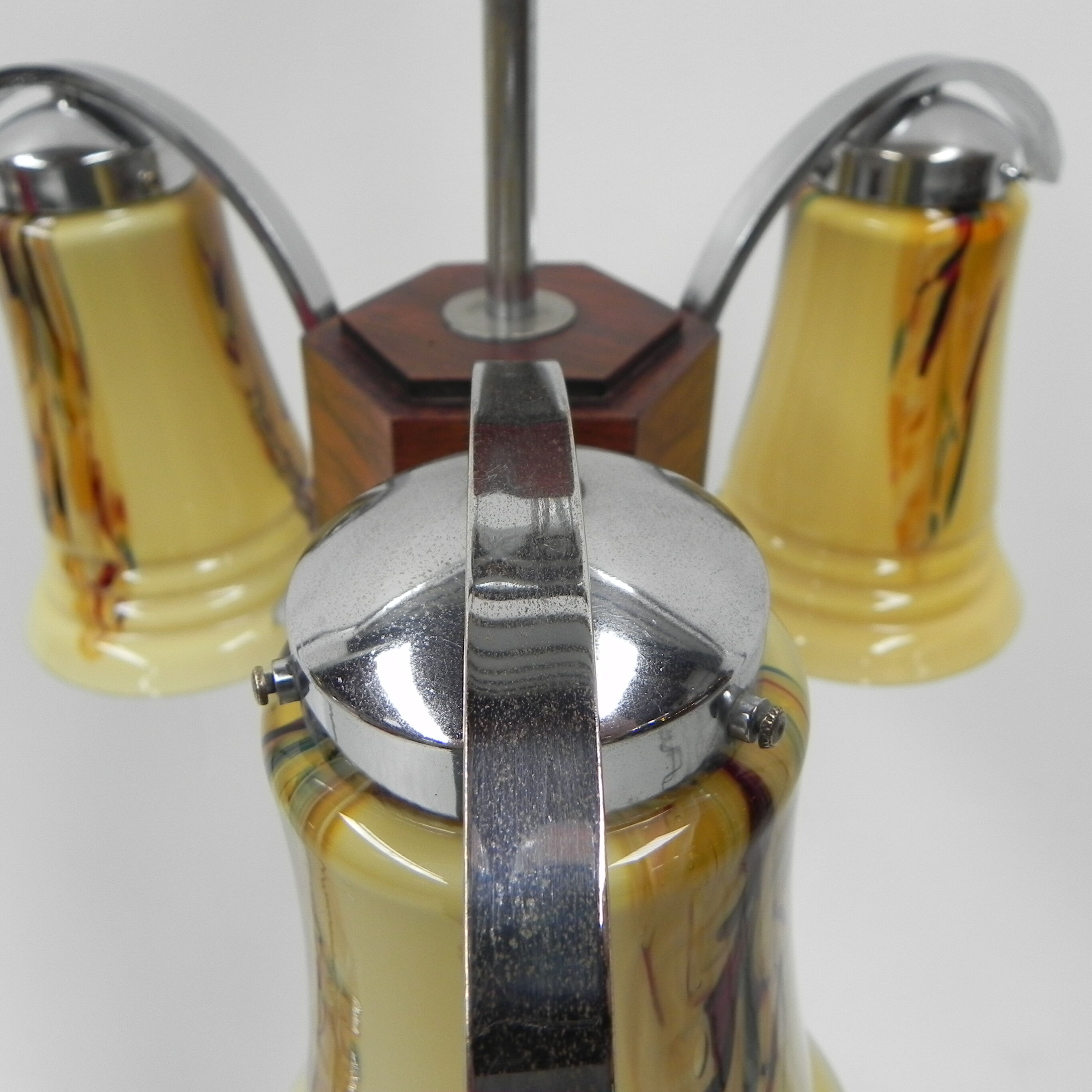 Art deco hanging lamp in glass