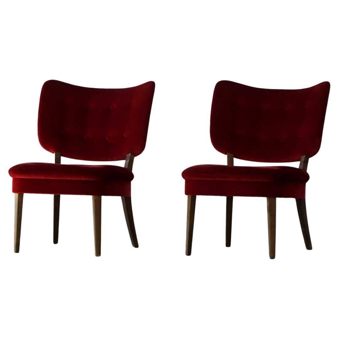 Pair of armchairs Gunnar Thalberg “Vilstol 205”, Modern Scandinavian from the 1950s.
