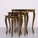 Triptych Florentine Gold and Red Wood Italian nesting Tables, 1960