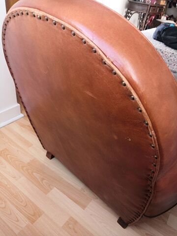 Tawny vintage leather club chair