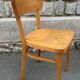 Set of 5 mismatched vintage blond wood bistro chairs