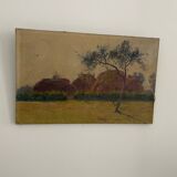 Ancient landscape - oil on canvas