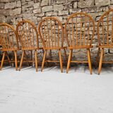 Lot de 6 chaises danoises à barreaux