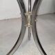 Table ovale chromée verre fumé années 70