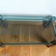 1970s chrome metal designer coffee table