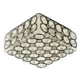 Mid Century Modern Iron Ring Glass Ceiling Light From Limburg, 1960s