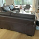 Brown grained leather sofa Roche Bobois