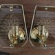 Pair of glass and metal wall lights