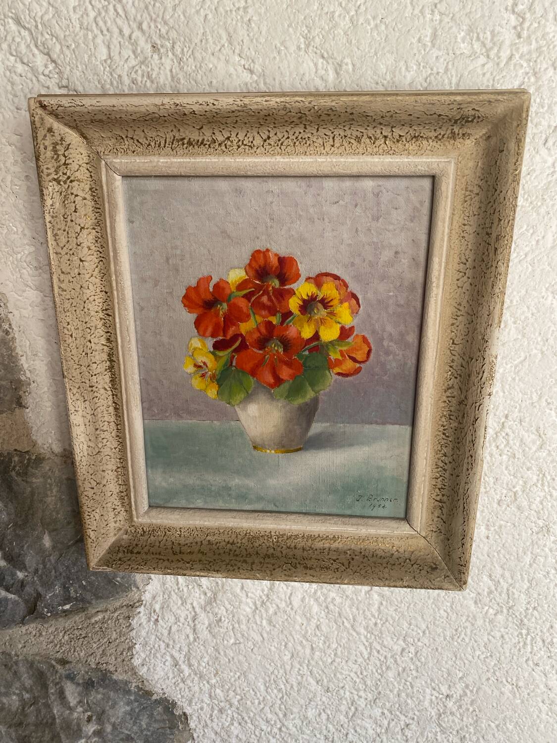 Old oil on canvas signed “Capucines”