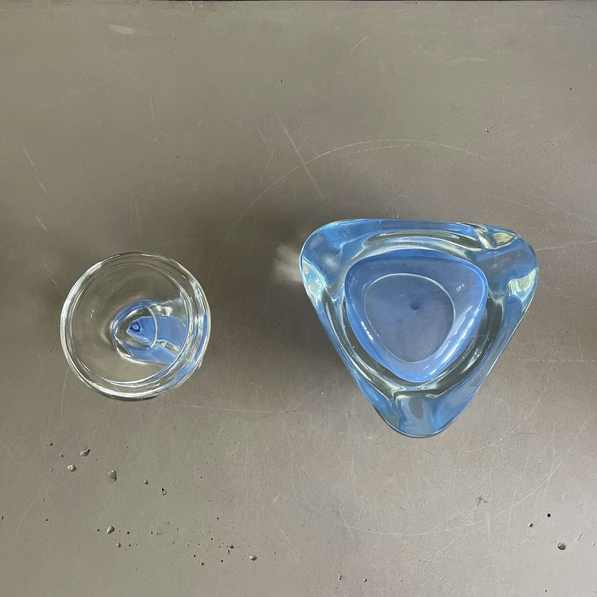 Two-coloured blown glass set