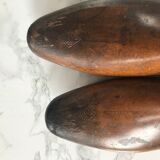 Pair of old solid wood shoes