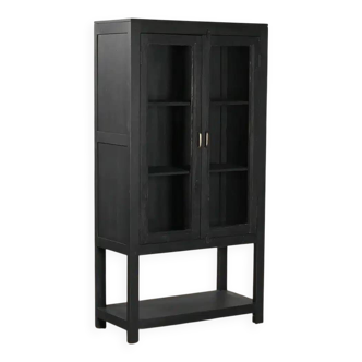 Vitrine noire en bois & verre
