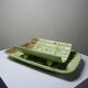 Asparagus service in earthenware, trompe-l'œil decoration, vintage 1970s-1980s.