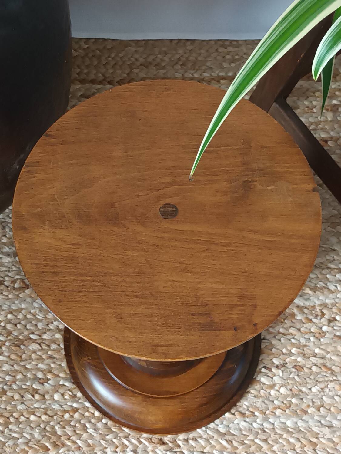 Vintage Charles Dudouyt style wooden side table