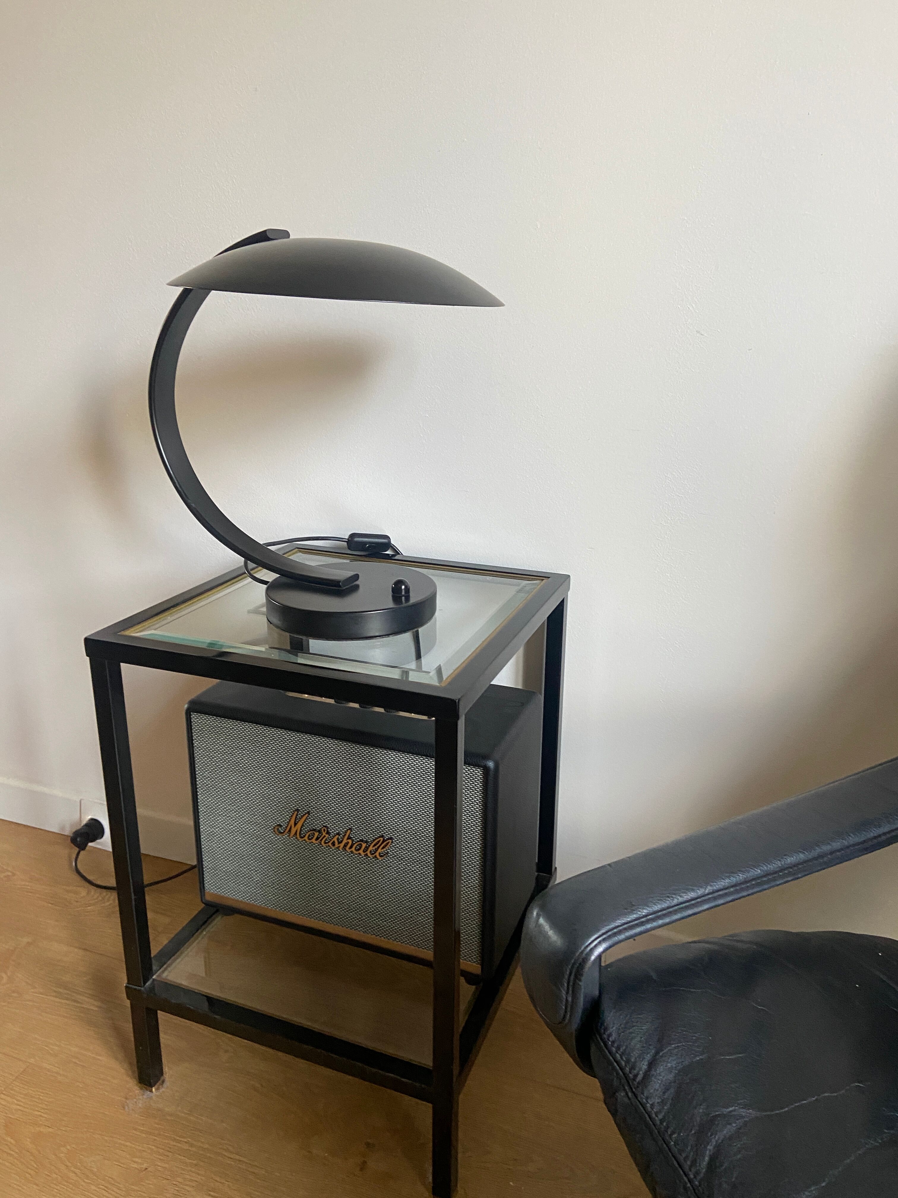 Lampe de bureau soucoupe noire par disderot pour soka made in france
