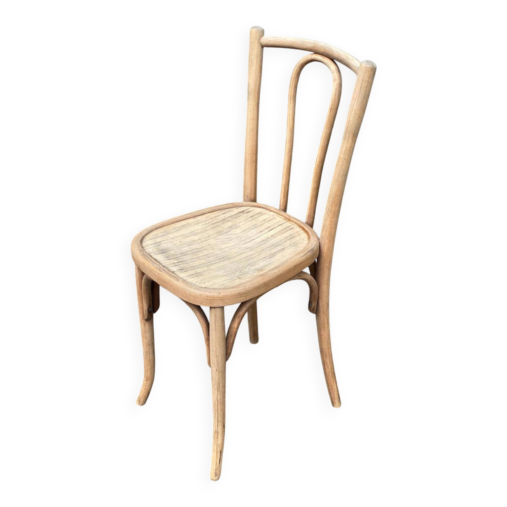 Chaise de bistrot décapée en bois courbé Thonet n°18