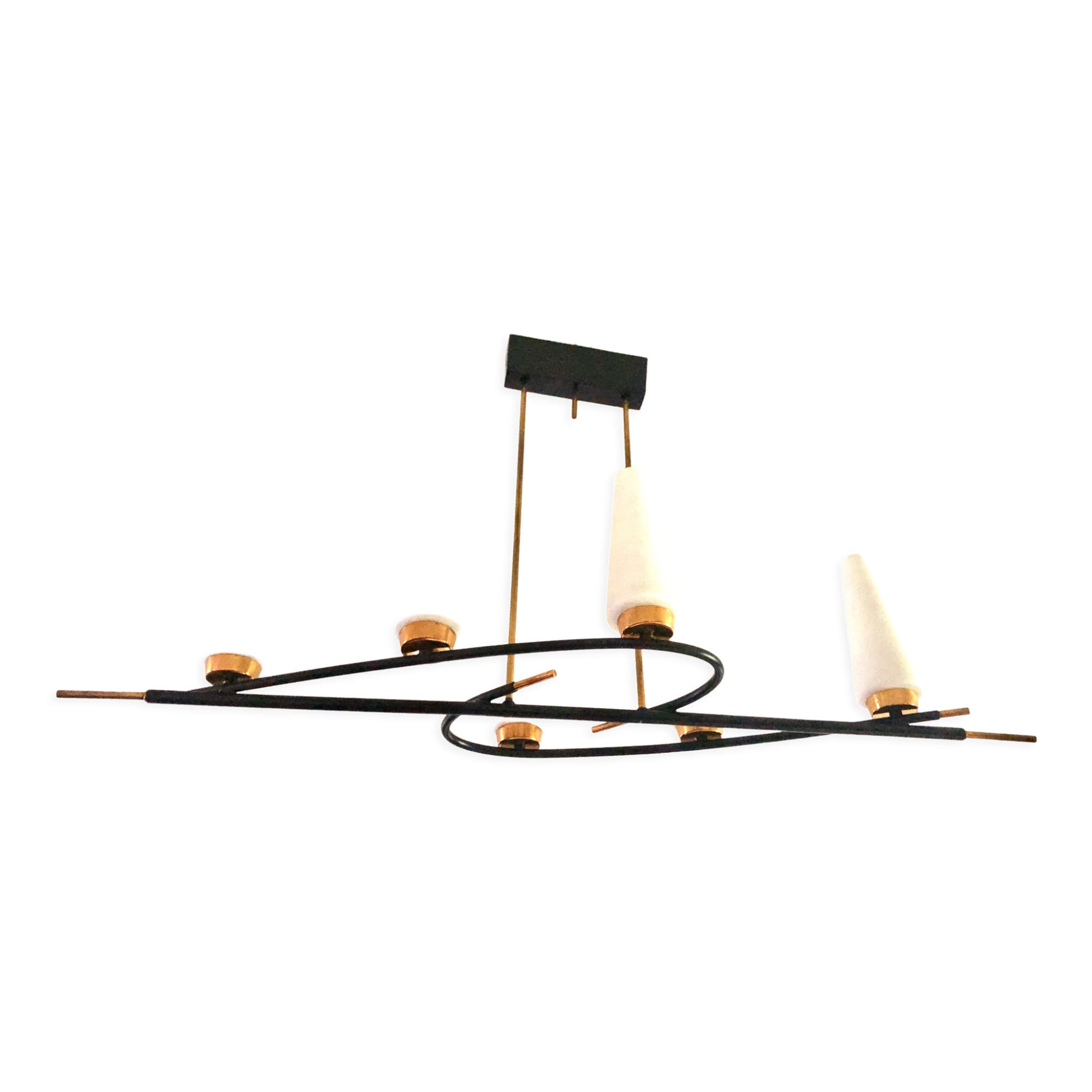 Chandelier 6 lights Arlus 1950