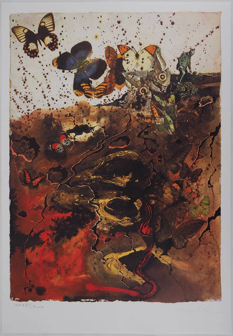 Salvador Dali: Auvergne, SNCF (Suite Papillon small model), signed original lithograph
