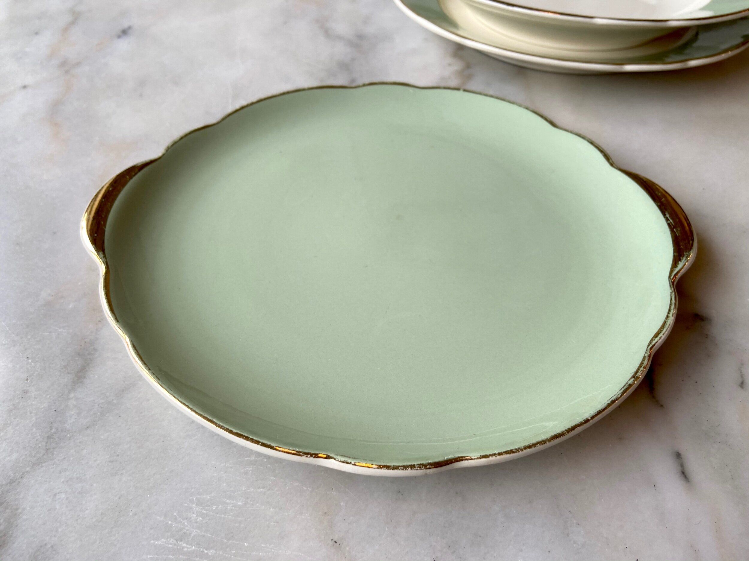 Trio of water green dishes