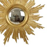 Deknudt Sunburst Sun Mirror Gilded Wood Sixties 69cm