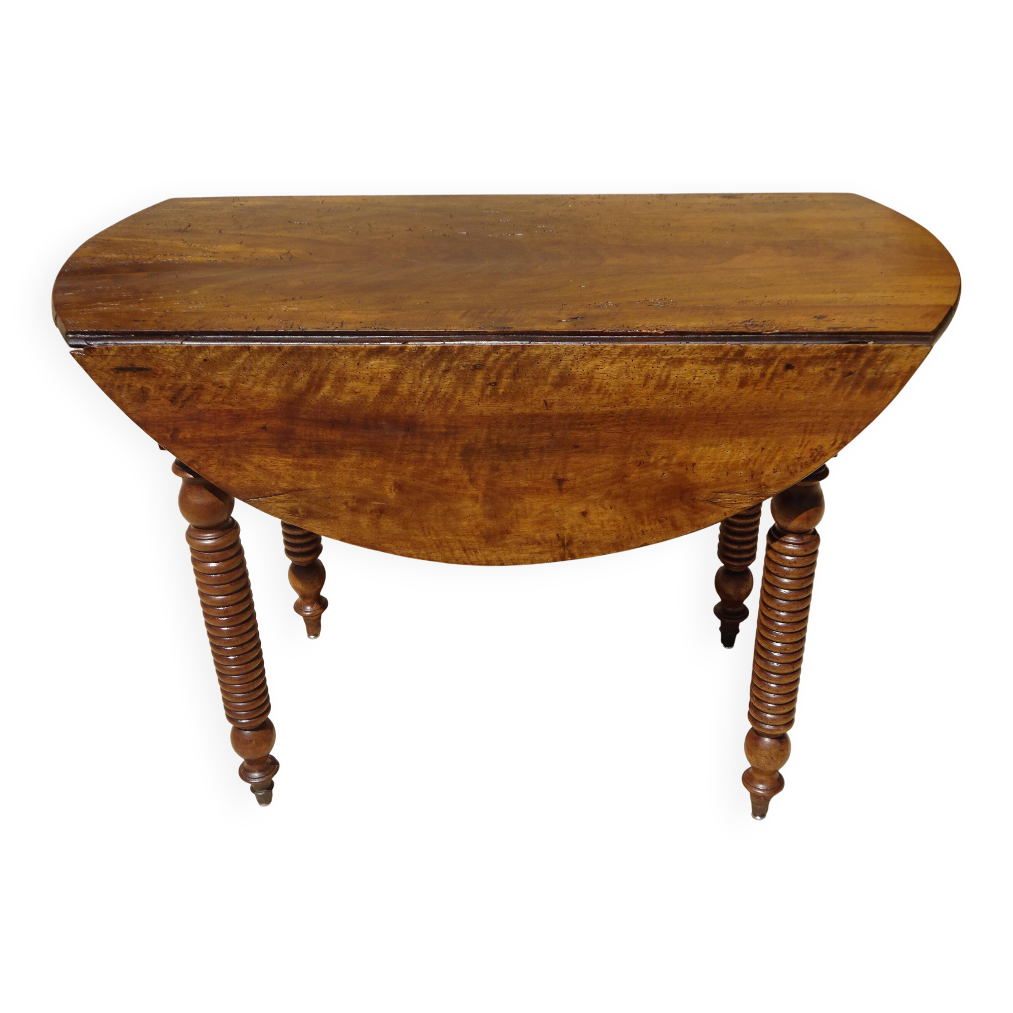 Table console ancienne en noyer massif