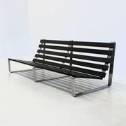 Vintage slatted bench by Kho Liang Ie for Artifort