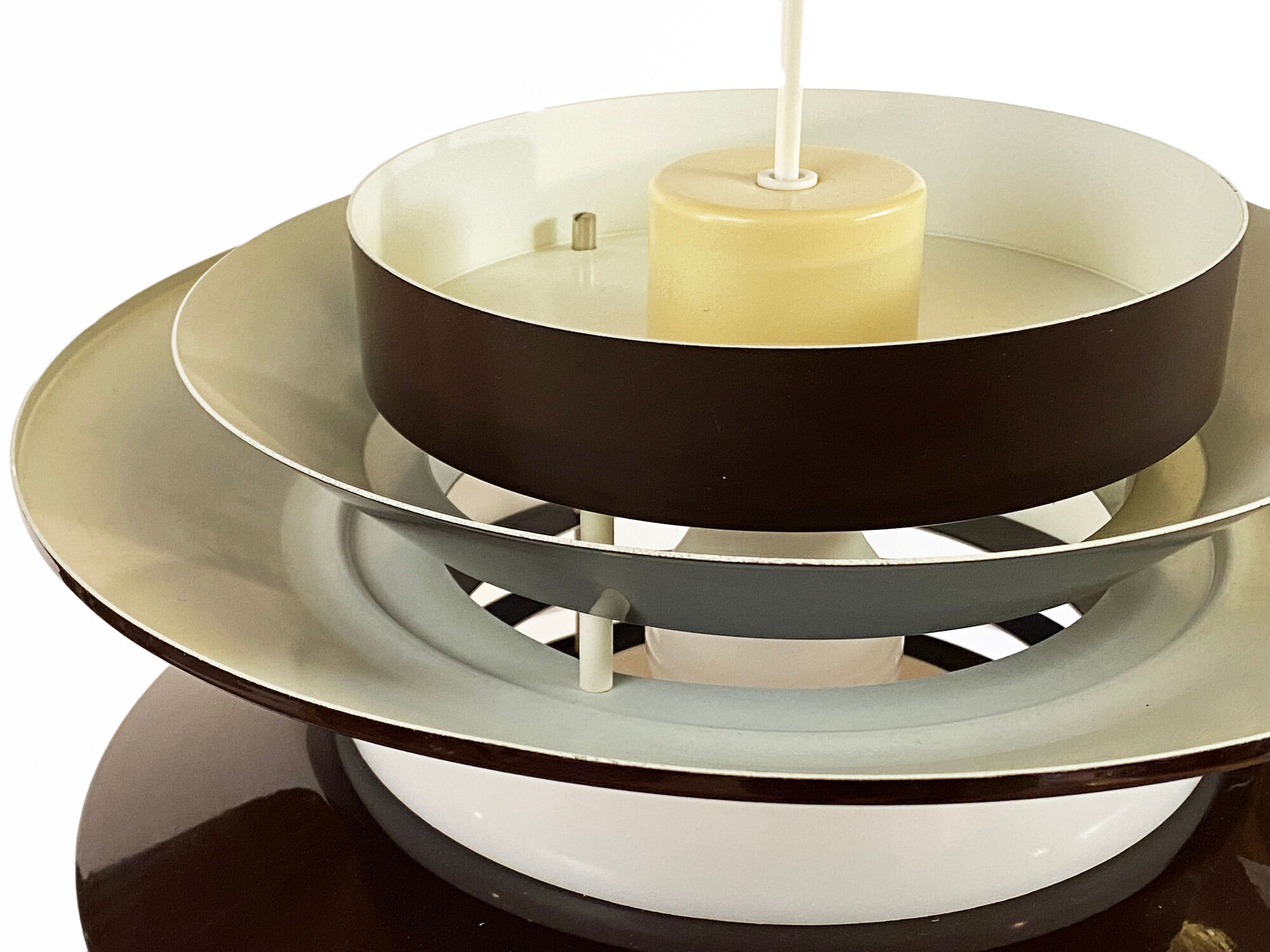 Pendant light "Trava" brown version by Carl Thore for Granhaga Metallindustri. Sweden 1970s.