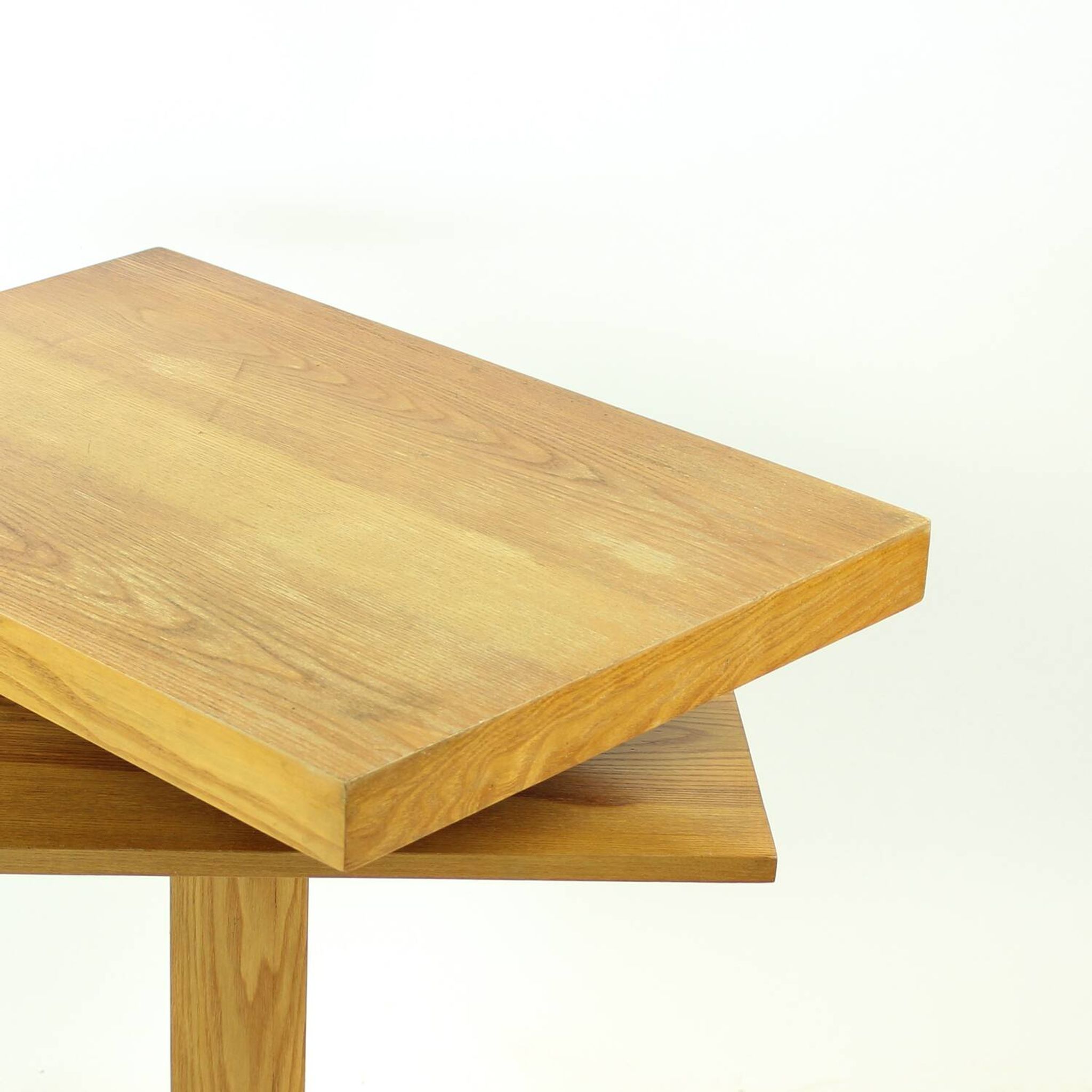 Functionalist Steel And Ash Wood Swivel Coffee Table, 1960s