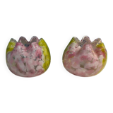 2 vases en verre soufflé datant des années 70
