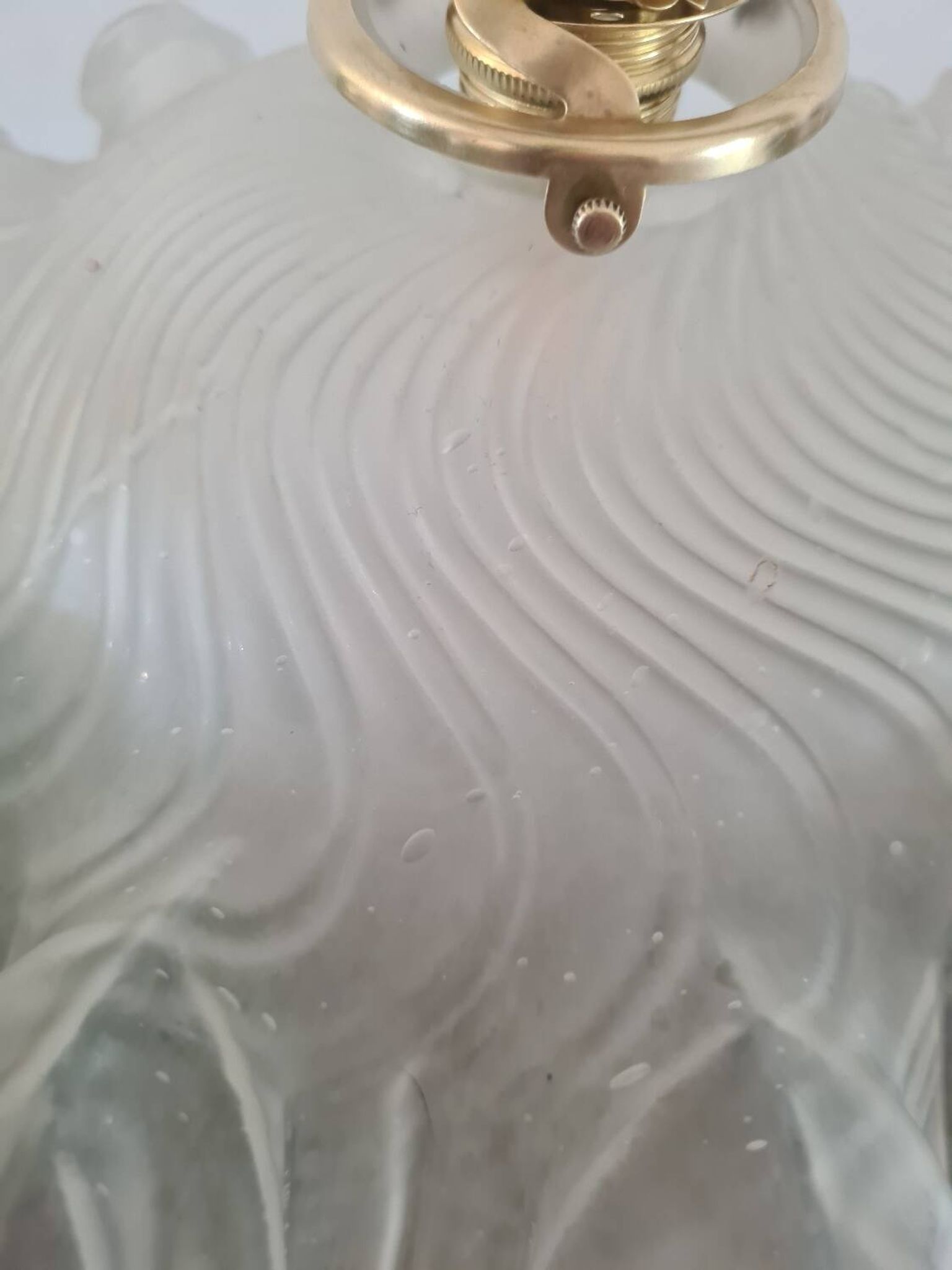 Suspension abat-jour vintage en verre dépoli