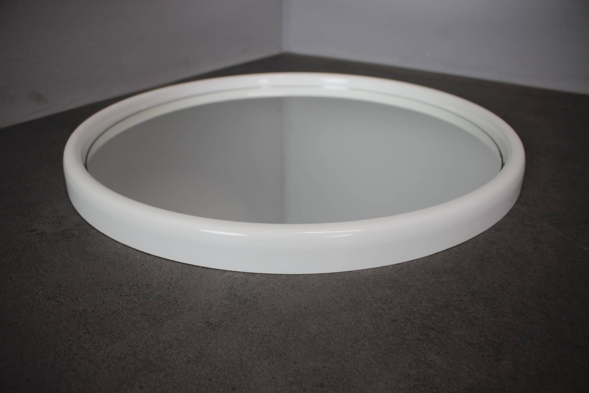 Mid-Century APPL Mirror Round White Mirror, Germany, 1960s
