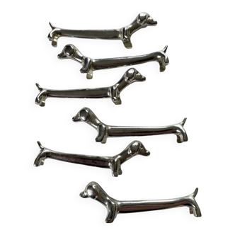 Vintage silver-plated dachshund knife rest