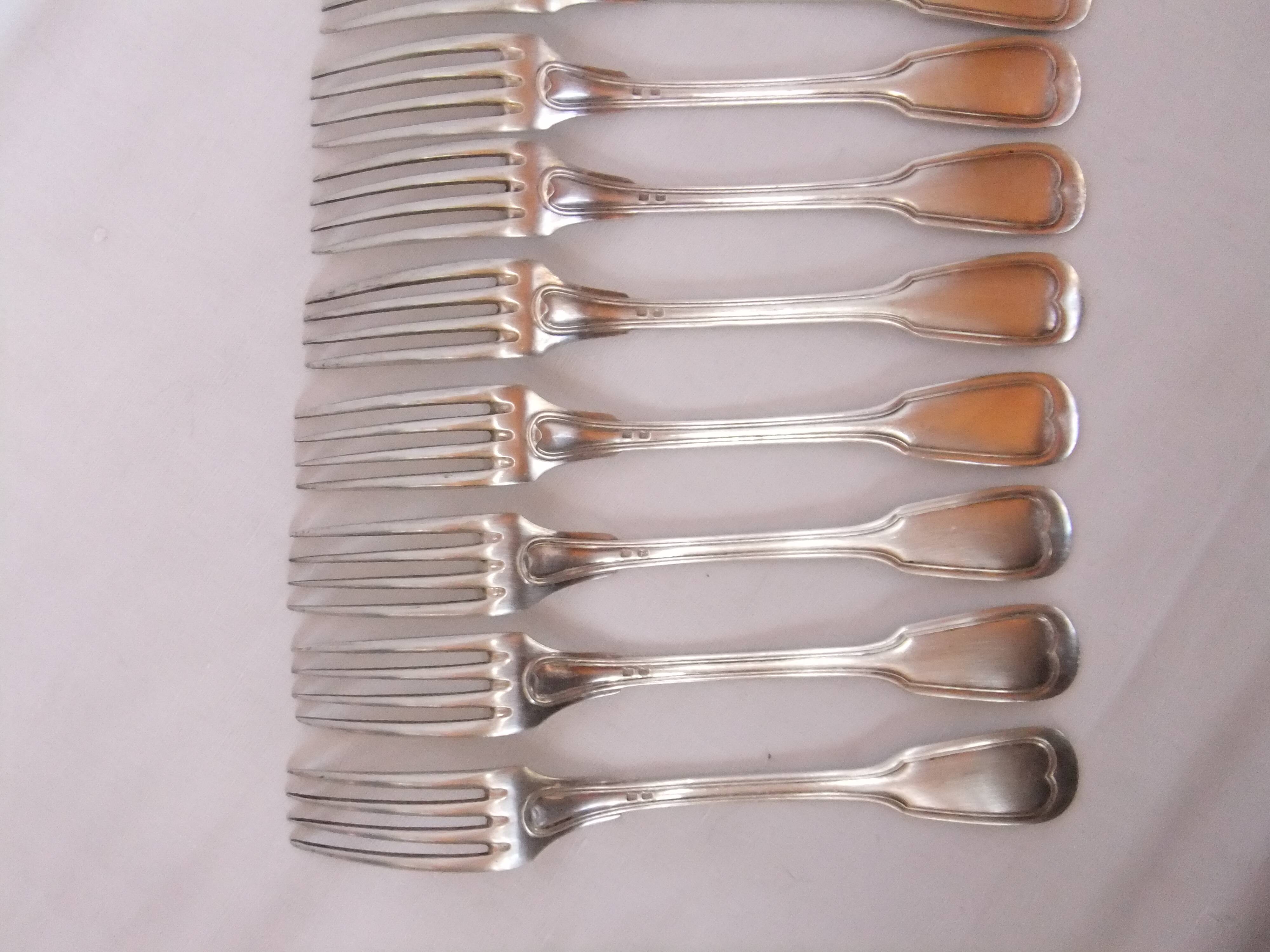 Antique forks silver metal service model to net