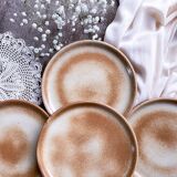 Serving small stoneware dessert plates