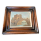 Landscape painting with bridge and figure