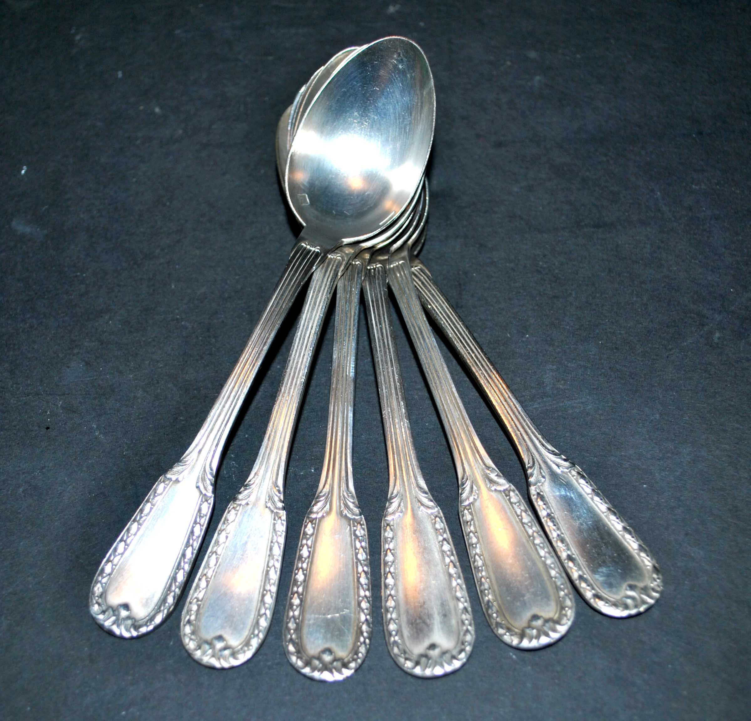 Antique teaspoons in silver metal Goldsmith Boulenger