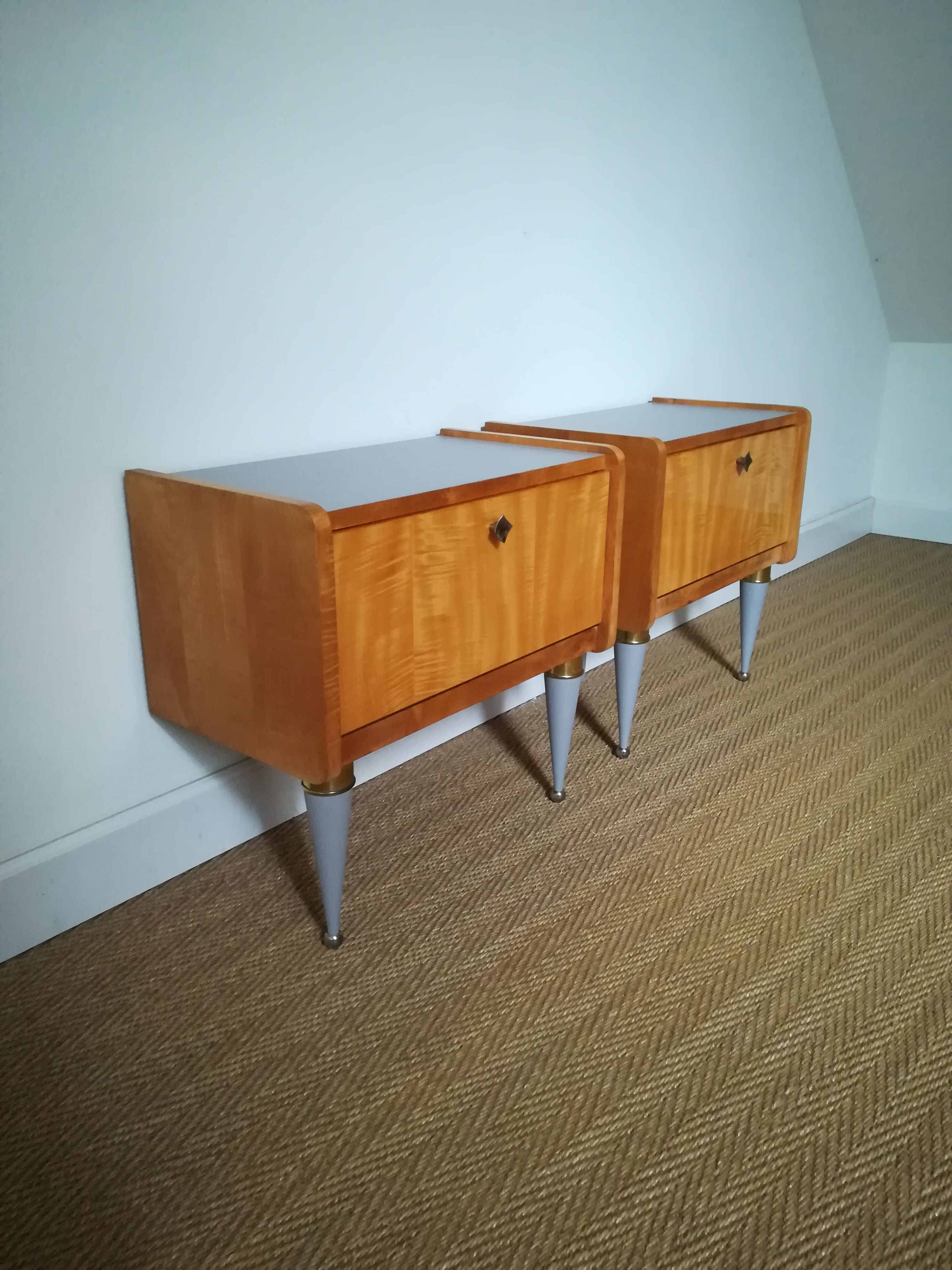 A pair of bedsides