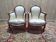 Pair of armchairs - Louis XV style bergères in silk.