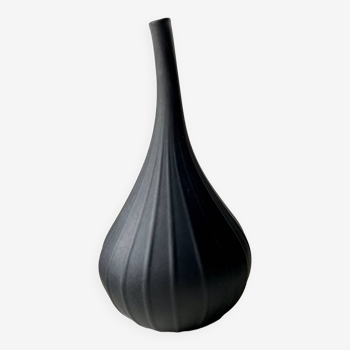 Vase Drops 23 cm Salviati 2007 Noir Mat Signé
