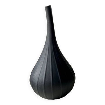 Vase Gouttes 23 cm Salviati 2007 Noir Mat Signé