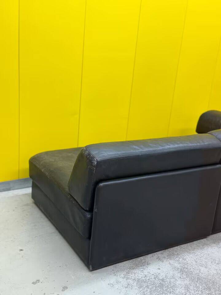 De Sede DS-76 Modular 2-Seater Sofa / Sofa Bed – Black Leather (1970s)