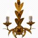 Pair of vintage wall lights in gilded metal, foliage, in the style of Hans Kögl.