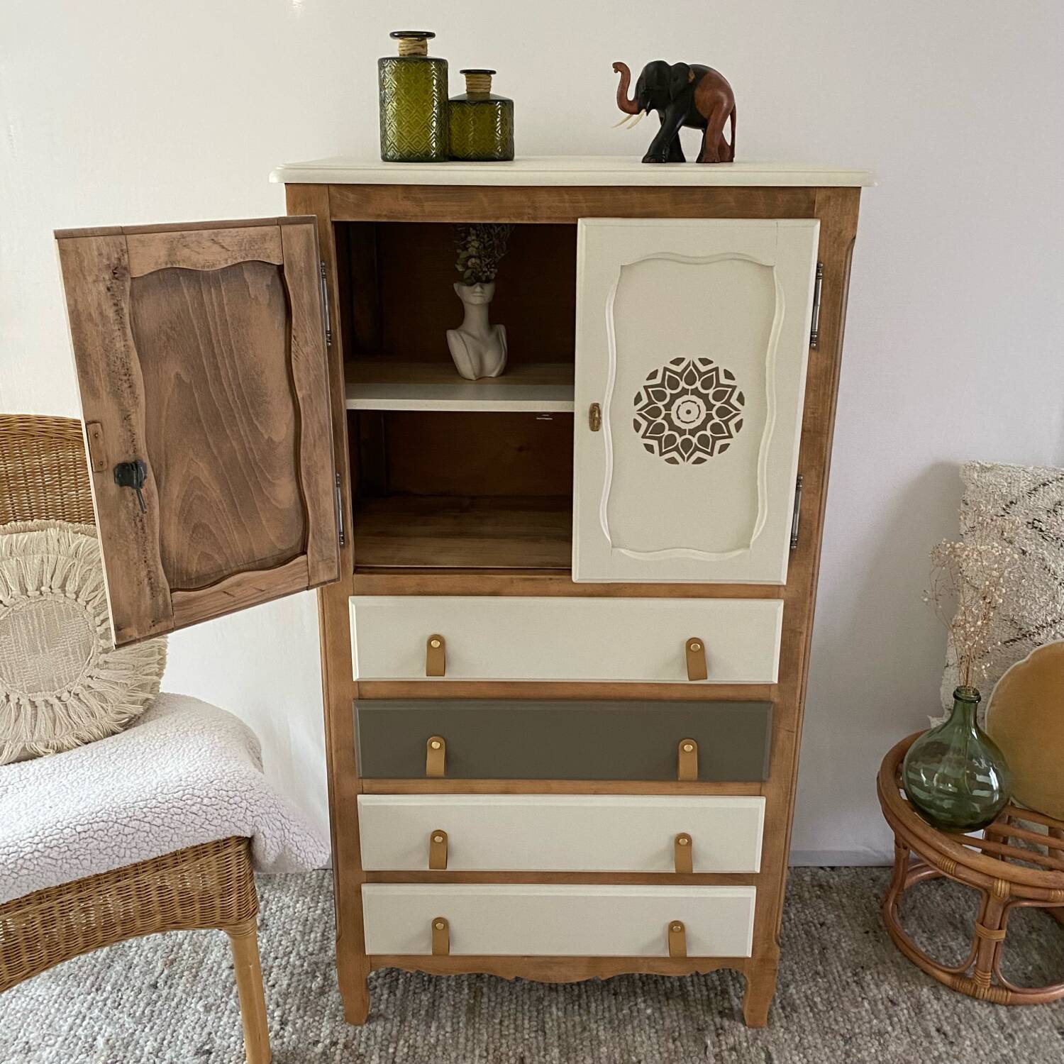 Revamped wooden cabinet