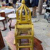 Vintage antique wood and metal bird cage