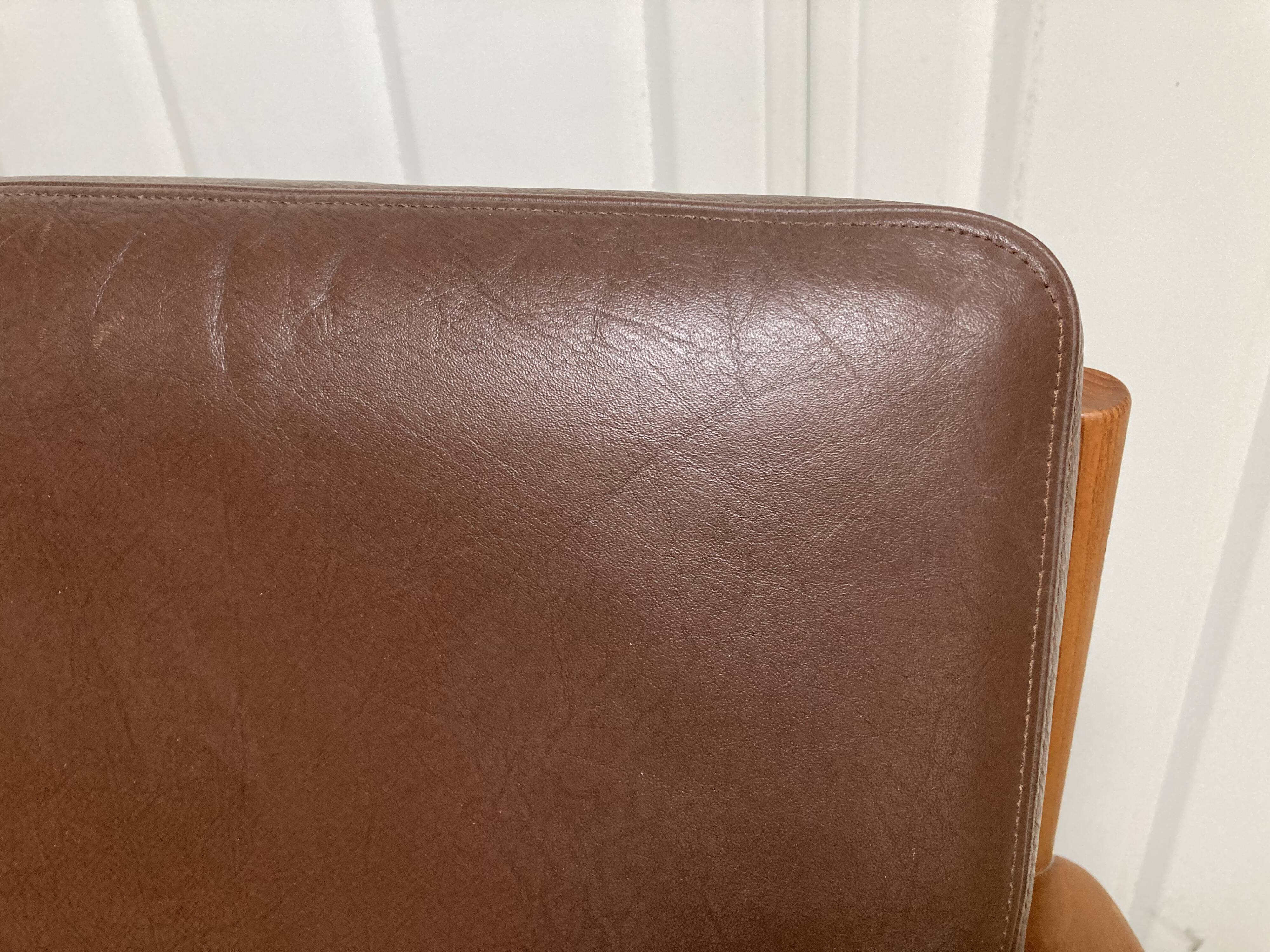 Grete Jalk for France & Son Teak Leather Sofa