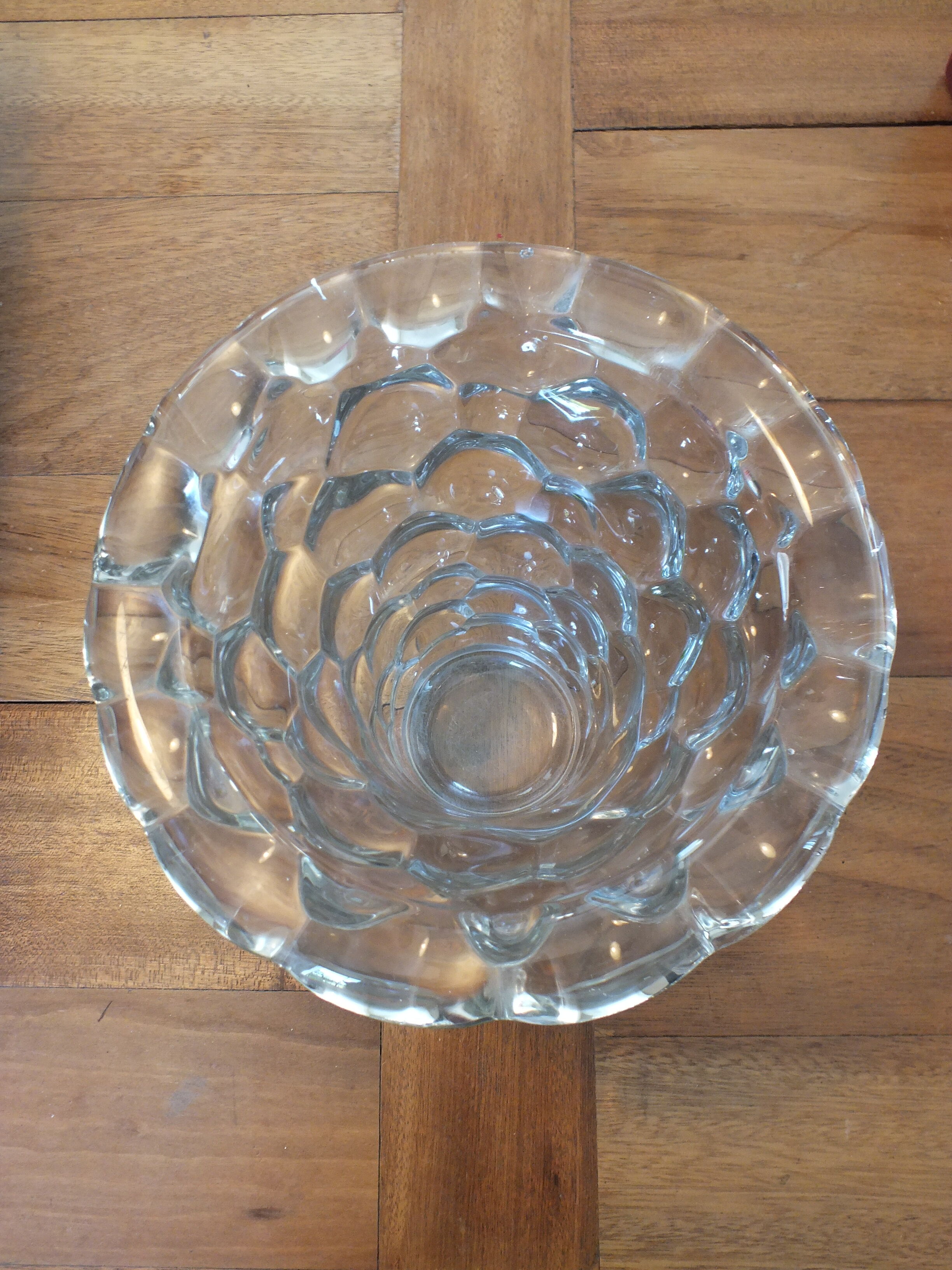 Vintage crystal bee nest vase