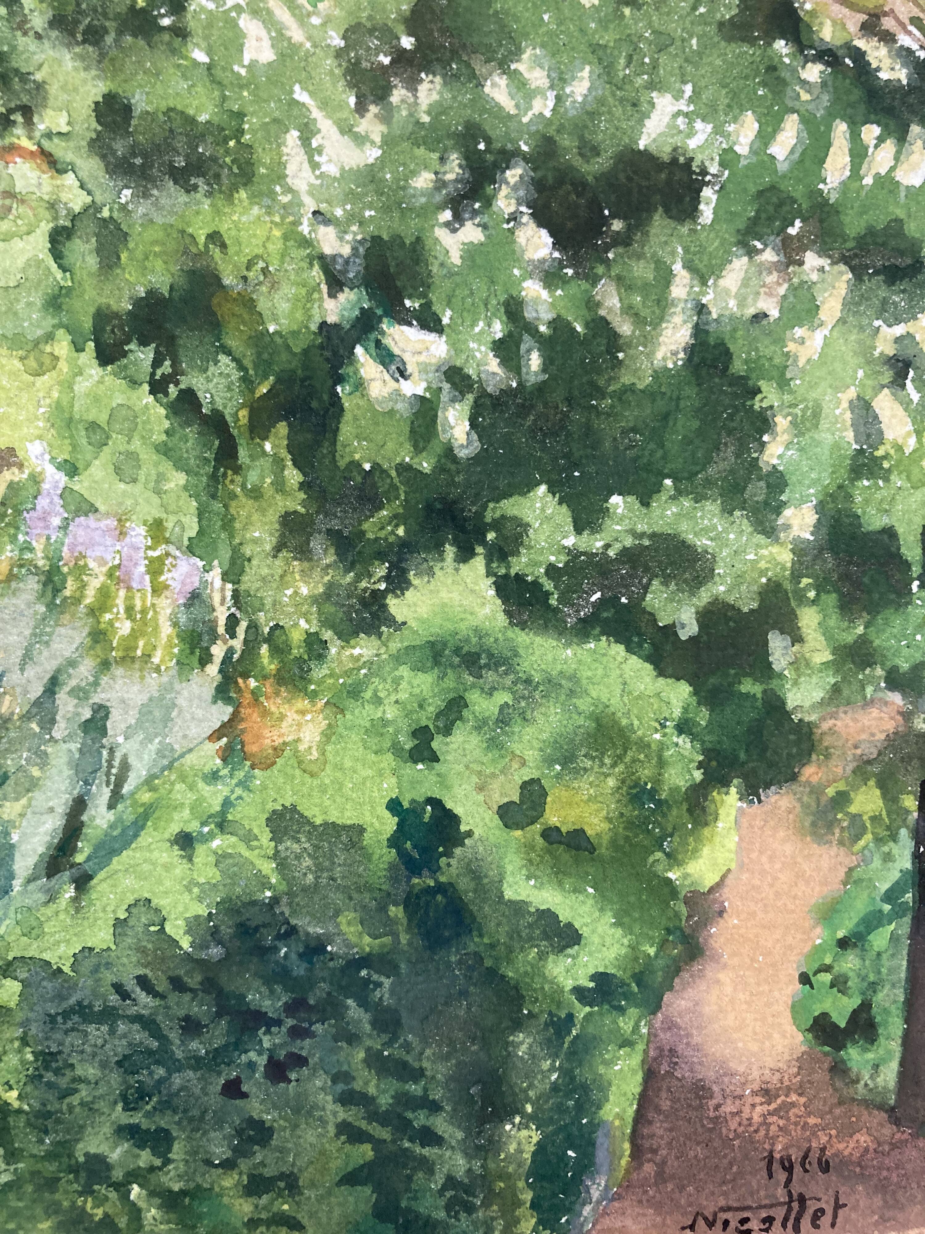 Aquarelle Maison aux Iris