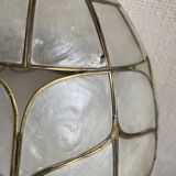 Suspension mother-of-pearl and brass diam 25 cm