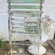 Large 19th century foldable garden armchair in wrought iron and wood